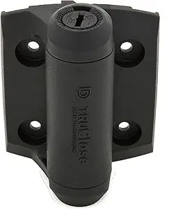 National Hardware N346-206 Truclose Narrow Spring Hinges 2-Pack Black Polymer Self Closing Gate Hardware for Metal Outdoor Gates 3-13/16 in x 2-1/2 in 55 lbs Load Capacity
