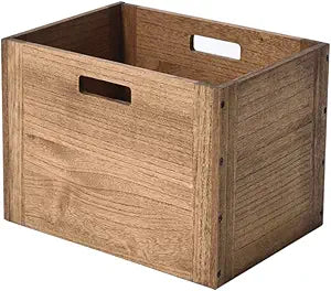 KIRIGEN Stackable Wood Storage Cube /Basket/ Bins Organizer for Home Books Clothes Toy Modular Open Cubby Storage System - Office Cubical Bookcase Closet Shelves C26-DBR