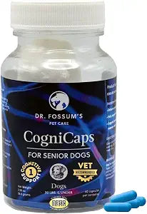 CogniCaps Dog Dementia Calming Cognitive Supplement - Clinically Studied Senior Dog Brain Health Support for Confusion, Pacing, Nighttime Restlessness, Anxiety, Disorientation, 60 Caps