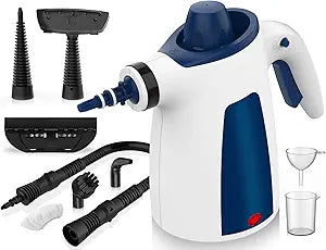 Steam Cleaner, Pressurized Handheld Steam Cleaner for Home, Multi-Surface Natural Portable Steam Cleaner with Safety Lock, Hand Held Steamer for Cleaning Kitchen, Bathroom, Grout, Tile, Windows(Blue)