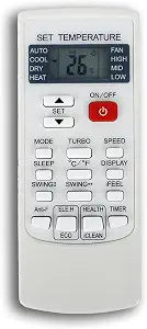 Replacement Remote Control for Della AC Air Conditioner 048-MS-12K2V-17S-IN 048-MS-12K2V-22S-IN 048-MS-12K1V-17S-IN 048-MS-18K2V-17S-IN 048-MS-24K2V-17S-IN 048-MS-18K2V-22S-IN 048-MS-24K2V-17S-I+O