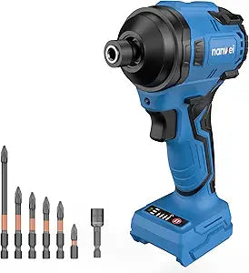 NANWEI Brushless Impact Driver,Compatible with Makita 18V Battery,2100 In-lbs (240Nm) Max Torque, 1/4" Hex Shank, and Bit Set  Ideal for Heavy-Duty Home Improvement and DIY Projects (Tool Only)