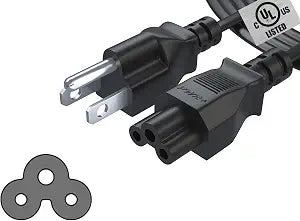 New Extra Long 12Ft 3 Prong AC Laptop Power Cord Cable for Dell IBM HP Mac Studio Compaq Asus Sony Toshiba Lenovo Acer Gateway MSI Notebook Computer Charger Pwr: IEC-60320 IEC320 C5 to NEMA 5-15P