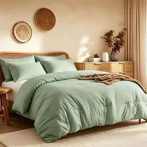 Quataly Oversized Queen Comforter Set Prewashed Lightweight Quilted Bedding