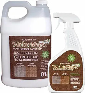 SCREEN MAGIC Wicker Magic Cleaner - Streak Free, Non-Toxic Wicker Furniture Cleaner - 1 Fl Oz Combo