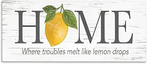 Stupell Industries Lemon Drops Sign Kitchen, 13 x 30 Inch Canvas Wall Art