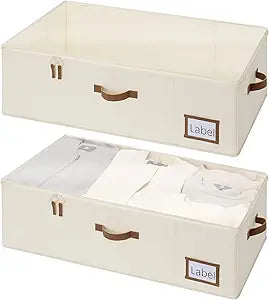StorageWorks Under Bed Storage Bins, 10'' Underbed Storage Containers with Lid, 77L Clothes Organizer for Bedding, Blankets, Sweaters, Shoes, 2-Pack