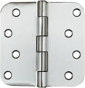 Hinge Outlet 316 Marine Grade Stainless Steel Door Hinges, 4 Inch with 5/8 Inch Radius, Non-Removable Pin, Highly Rust Resistant - 3 Pack