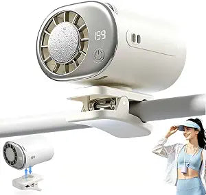 Clip on Fan, 360 Rotate Wearable Mini Fan, 199 Speeds LED Display