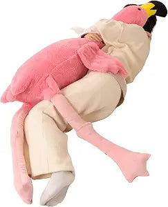 Giant Pink Flamingo Plush Pillow, 5.9ft Long Fluffy Stuffed Animal Flamingo Hugging Body Pillow, Large Soft Cuddly Cushion Birthday Gift Plushy Toy for Girls Kids Teens Adults, 70in/180cm