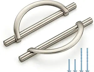 HOME EDIT Brushed Nickel Cabinet Pulls, 5 Inch Hole Center, 128 mm, Curved Design Cabinet Handles for Kitchen,Cupboard, Drawer & Bathroom 10 Pack