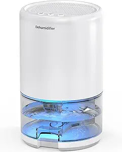 Dehumidifier, 35 oz Small Dehumidifiers for Home, Bathroom, Bedroom, Closet, Ultra-Quiet with Sleep Mode, 7 Color Lights & Auto Shut Off, Compact & Portable for RV, Rooms, Basement, Energy Saving