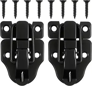 2 Pack Guitar Case Latch Replacement Chest Latches Hardware for Metal Tool Box Small Toggle Latches for Wooden Boxes Duckbilled for Road Case Door Latch Hardware, Black