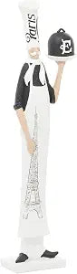 Deco 79 Polystone Chef Decorative Sculpture Home Decor Statue, Accent Figurine 5" x 3" x 20", White