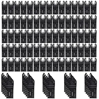 Professional Universal Oscillating Saw Blades,Wood Multitool Blades,Quick Release Durable Oscillating Tool,Multi Tool Blades Fit All Models, 100 Pcs