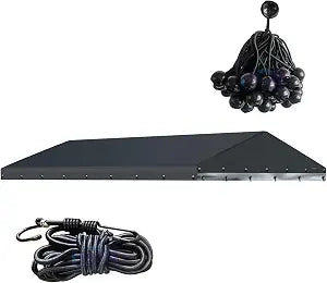 NGB Outdoor Kennel Cover Suitable for 10'Wx15'Lx1.8'H Outdoor Kennels,With Multiple Elasticized Ball Cords,Windbreak Hooked Elastic Cord,Waterproof Oxford Fabric,Replacement Enclosure Covers.