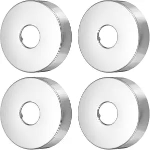 uxcell 4 Pcs Shower Arm Flange, 2.8" Outer Diameter Stainless Steel Round Escutcheon Plate, Wall Split Flange, Wall-Mounted Water Pipe Cover for Pipe, (Inner Dia: 0.8", Thickness: 0.8")