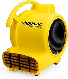 Shop-Vac 5430533 1000 CFM Floor Fan Heavy Duty, 3-Speed Air Mover with 3 Blowing Angles, Portable & Stackable Blower Fan, 10 Ft Cord, for Water Damage Restoration, Janitorial, Plumbing, Home Use
