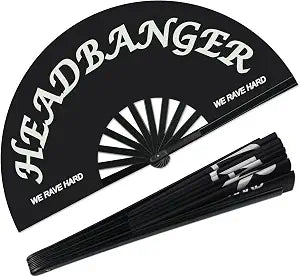 Large Rave Folding Clack Handheld Fan for Men/Women | World Game Cup Beach Vacation Essentials Hand Fan for Dance Music Festival Party, Performance, Decor, Cool Stuff,Beach Vacation Clothes for Women
