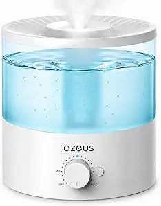 AZEUS Ultrasonic Cool Mist Humidifier, 1.5L Quiet Humidifier with 7-Color Night Light, Low Power Design, Auto Shut-Off, Adjustable Mist Control for Bedroom, Office, Nursery and Baby Room