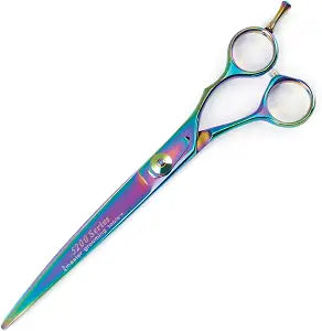 Master Grooming Tools 5200 Rainbow Series Shears  High-Performance Shears for Grooming Dogs - Curved, 7"