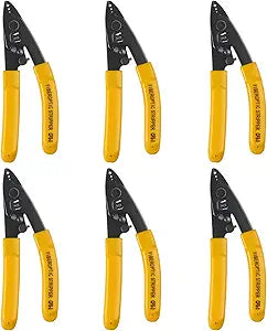 6PC CFS-3 Fiber Optic Stripper 3 Port Hole Fiber Optic Stripping Tool with 6" handle - Hex Key Adjustable For Jacket, Buffer, and 125m-250m Coating Stripping