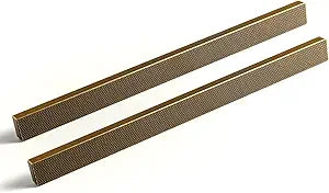 Goo-Ki 6 Pack 10 Inch Antique Brass Knurled Cabinet Pulls - Vintage Bar Handles - Textured Grip for Drawer, Dressers, Furniture Hardware