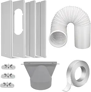 Portable Air Conditioner Window Kit with 5.1Γ Exhaust Hose, Adjustable Universal Window Seal for AC UnitΓ (5.1 inch with hose)