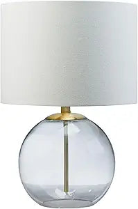 Signature Design by Ashley Samder Contemporary 20.75" Glass Table Lamp, White
