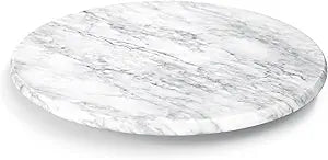 Marble Lazy Susan, 12" Lazy Susan Board with Silent Rotating, Natural Marble Cake Turntable for Countertop Kitchen Turntable Storage, Cupcake, Food, Centerpieces
