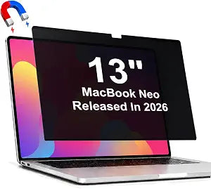 GMOC Magnetic Privacy Screen for MacBook Neo 13 inch (2026, A18 Pro), Removable Anti Glare Matte Filter for 13 Laptop, Blue Light Blocking Computer Privacy Screen Protector