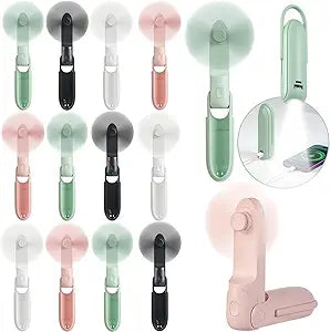 VZZNN 12 Pcs Handheld Fan Foldable Multicolor Hand Fan Portable Mini Fans Bullet Shape 3 Speeds with Power Bank Flashlight Lanyard Small Pocket Fans for Travel Concerts Lash Summer Gifts for Women