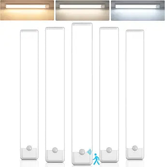5 Pack LED Rechargeable Under Cabinet Lights Motion Sensor, 11.8 inch