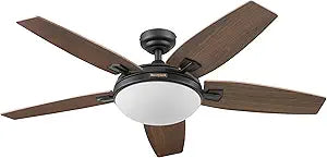 Honeywell Ceiling Fans Carmel, 48 Inch Contemporary Indoor LED Ceiling Fan with Light, Remote Control, Dual Mounting Options, Dual Finish Blades, Reversible Motor - 50197-01 (Bronze)