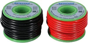 BNTECHGO 18 Gauge PVC Solid Electric Wire Red Black Each 20 ft Hookup Wire