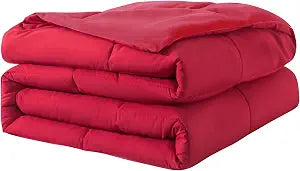 Duvet Insert Down Alternative Bedding Comforter King Size - All-Season Bedding - Lightweight & Machine Washable (Bright Red, King (U.S. Standard))