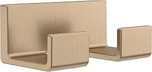 Delta Double Towel Hook for Bathroom or Kitchen| Champagne Bronze | Vero Accessories