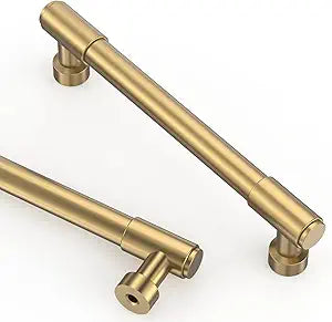 Asidrama 10 Pack 5 Inch(128mm) Champagne Bronze Cabinet Pulls Kitchen Cabinet Handles Champagne Gold Hardware for Cupboard Drawer