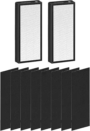 2 Replacement Filters & 8 Premium Activated Carbon Pre Filters Compatible with VEVA 8000 Elite Pro Series