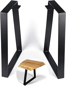 Osring 16 Inch Trapezoid Table Legs 2pcs, Solid Steel Furniture Leg for Coffee Table, TV Stand and Outside Bench, Black