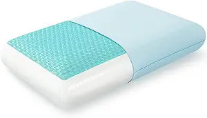 EGOHOME Cooling Gel Memory Foam Pillow - Reversible Cooling Cover, Neck Support for Side, Back and Stomach Sleepers, Removable & Machine Washable, All-Season Comfort, Queen Size, Blue