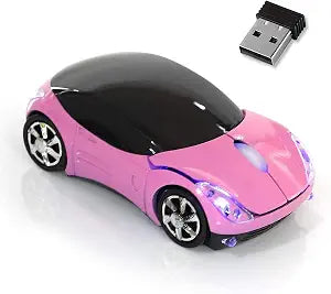 Pink Wireless Mouse1600DPI 2.4G with USB Reciver Car Mouse for Computer Wireless Computer Mouse Wireless USB Wireless Mouse for Laptop Computer Tablet for Windows for Mac OSPink