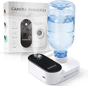 Portable Mini Humidifier for Travel, 5000mAh Rechargeable Cordless Humidifier (8H), Tankless Water Bottle Desk Humidifier, 23dB Quiet Small Personal Humidifier with Auto Shut-Off (12x11x4cm)