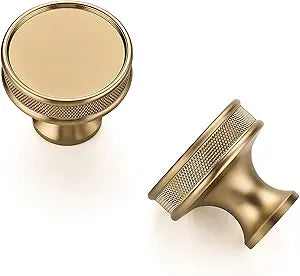 Ravinte 25 Pack 1-1/5"(30mm) Champagne Bronze Cabinet Knobs Knurled Dresser Drawer knobs Kitchen Cupboard Handles for Cabinet Hardware