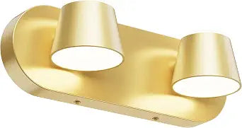 URSOLA 2 Light Bathroom Vanity Light, LED Gold Wall Light Fixtures, Up and Down Rotatable Dimmable, 13 inch Bathroom Lighting Fixtures Over Mirror