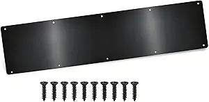 Door Kick Plate for 38" Interior & Exterior Doors, 8" x 36" Aluminum Metal Kick Plate for Bottom of Door, Rounded Corners(Matte Black)