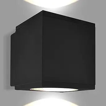LUXRITE LED Outdoor Cube Wall Light, Modern Up Down Wall Sconce, 3CCT 3000K 4000K 5000K, 26W, Anti-Rust Aluminum, IP65 Waterproof, ETL Listed, Exterior Light Fixture for Porch, Garage, Patio
