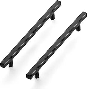 Ravinte 30 Pack 10" Square Cabinet Pulls Matte Black Stainless Steel Kitchen Cupboard Dresser Handles Cabinet Handles 10" Length, 7-1/2" Hole Center