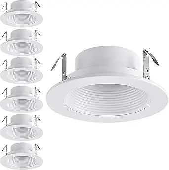 TORCHSTAR 6-Pack 4 Inch Recessed Light Trim, White