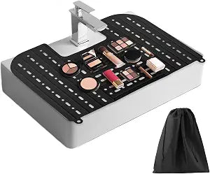 Bathroom Sink Top Cover for Counter Space - Foldable Makeup Mat,Black